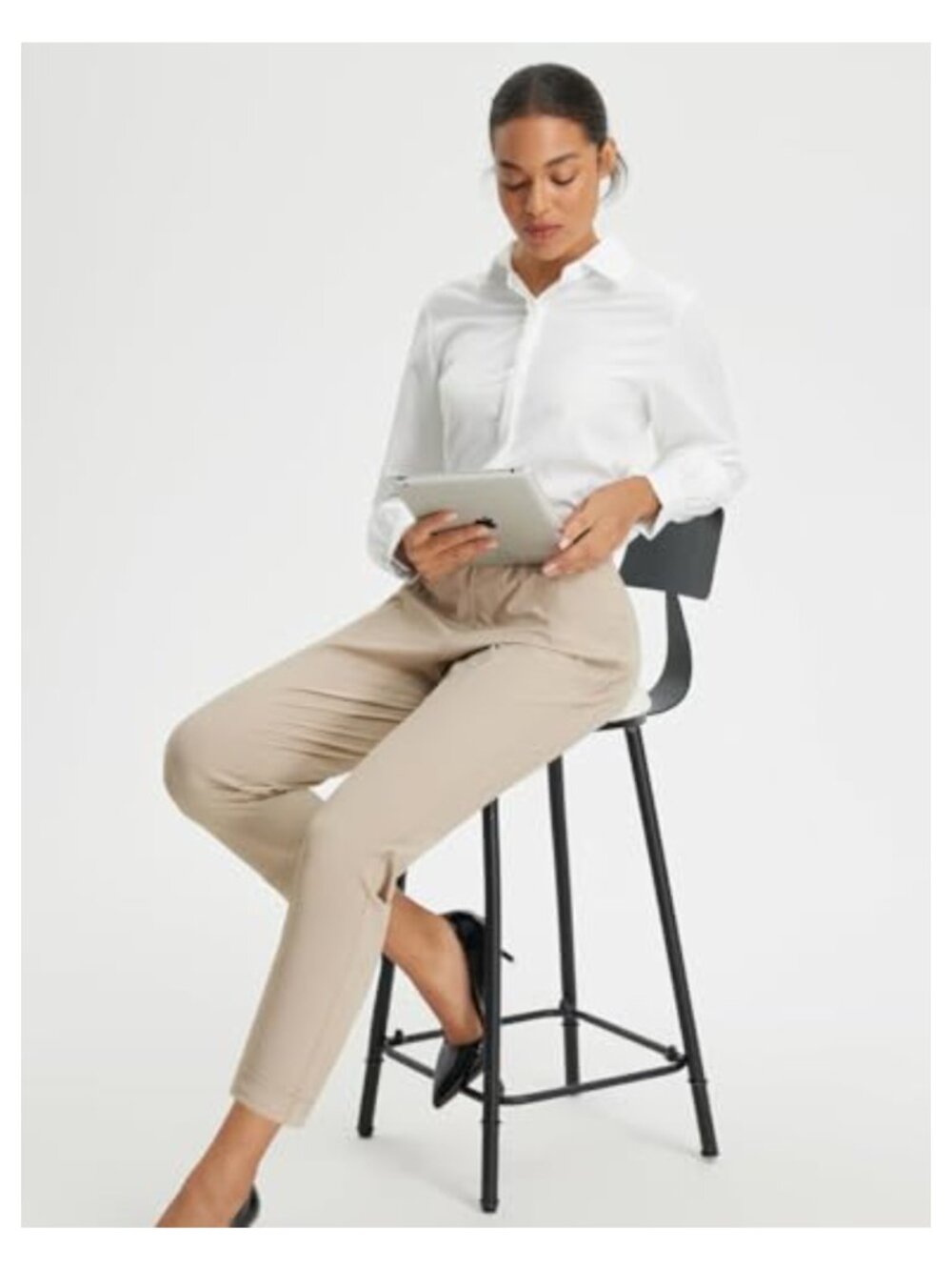 Women's Stretchy Travel Pants with Zipper Pockets Business Casual Slacks Golf - Picture 6 of 6
